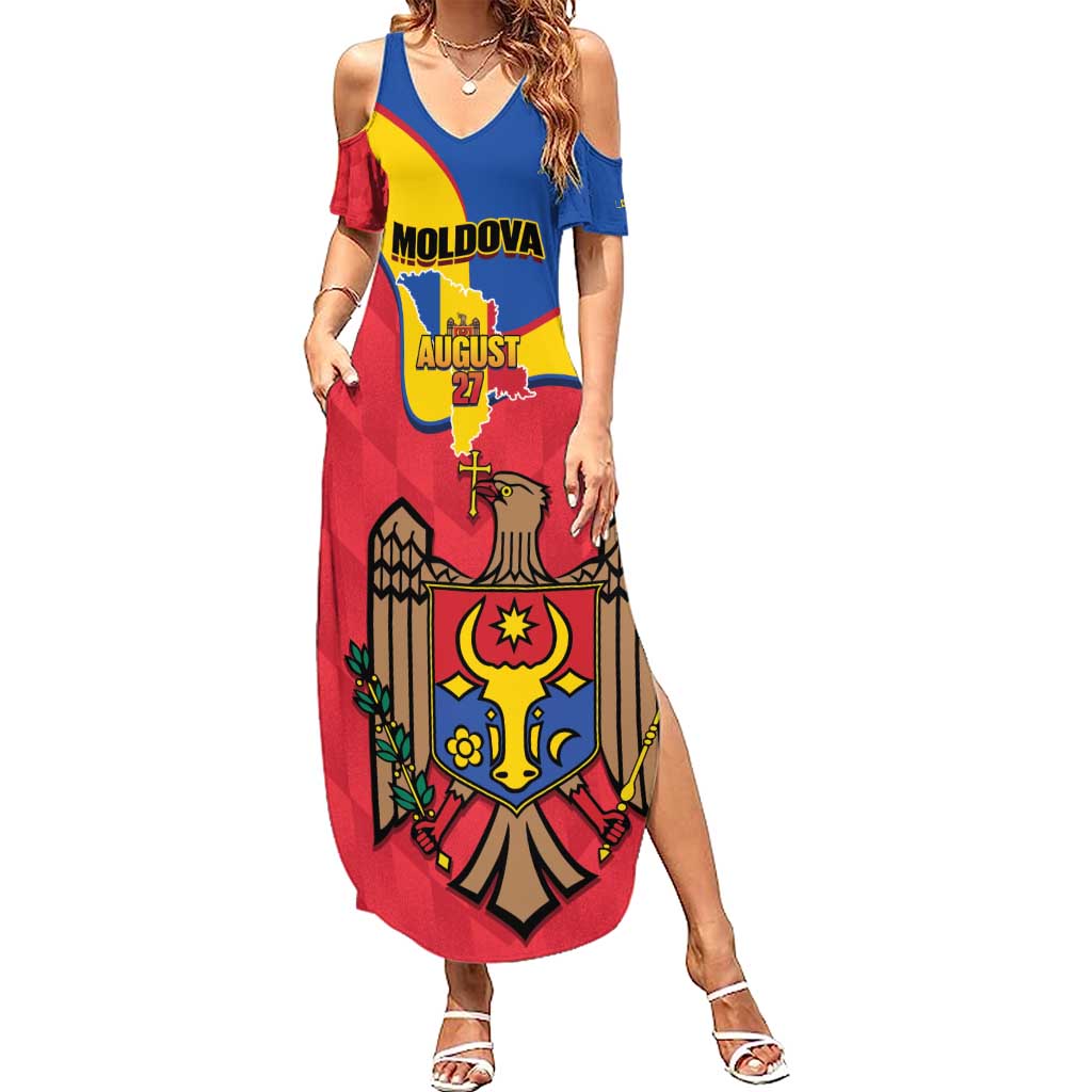 Moldova Independence Day Summer Maxi Dress August 27 One People One Nation - Wonder Print Shop