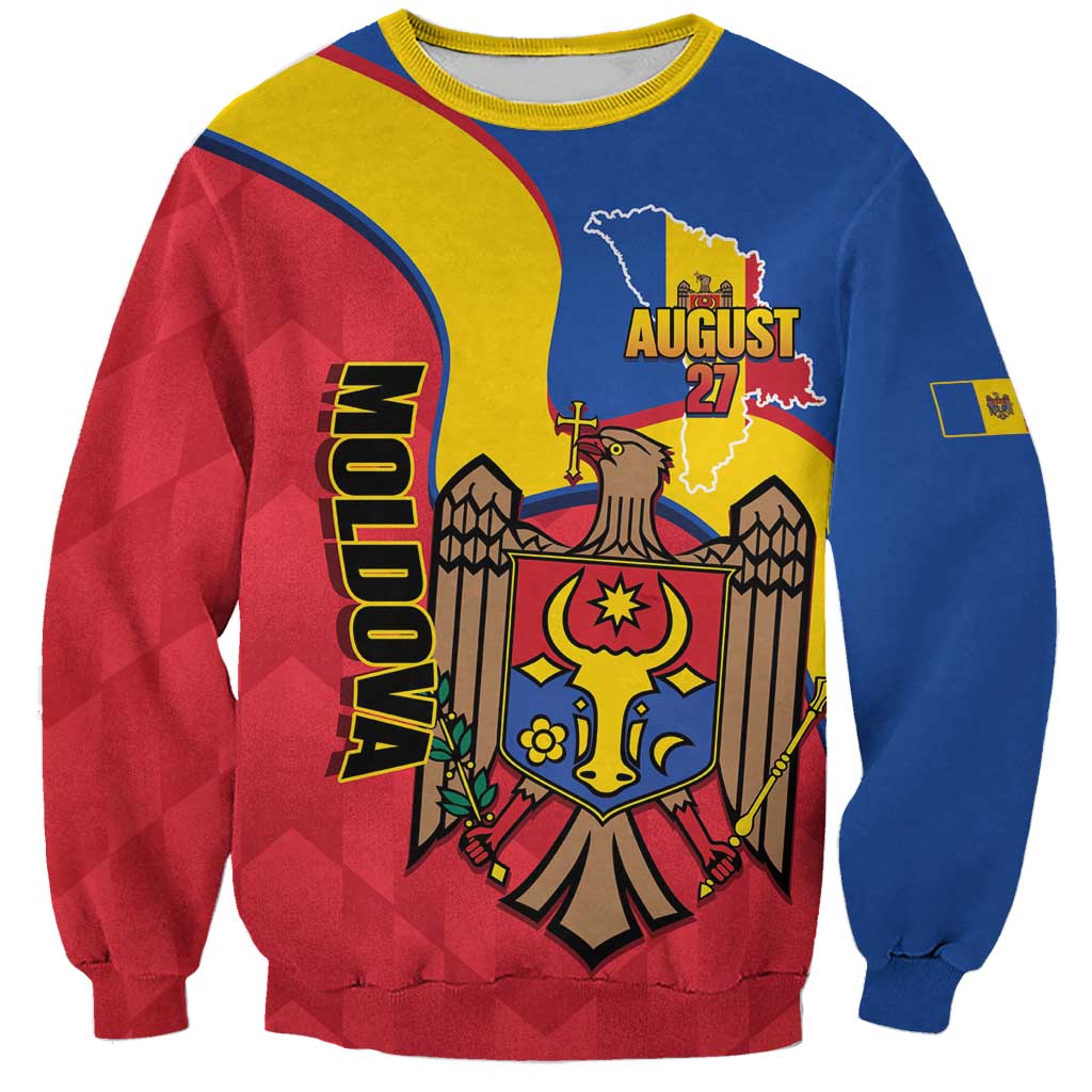 Moldova Independence Day Sweatshirt August 27 One People One Nation - Wonder Print Shop