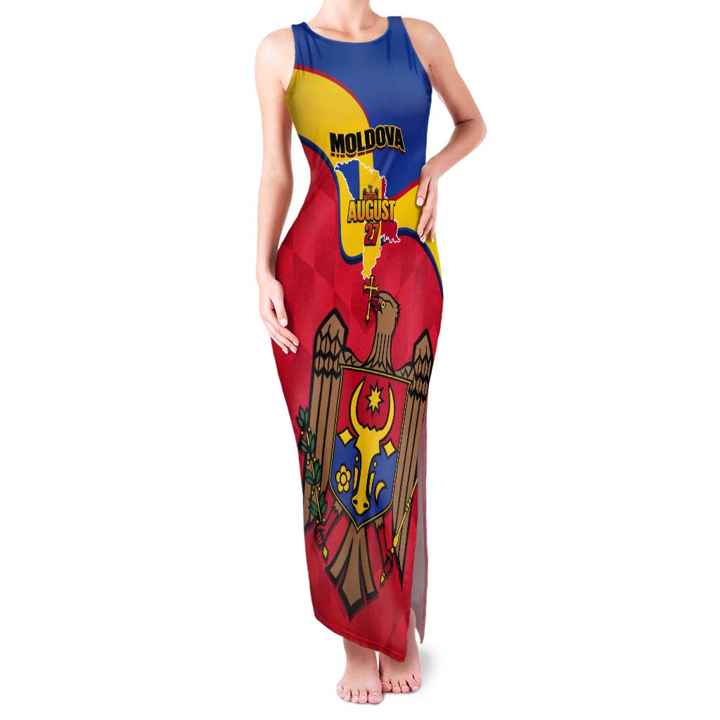 Moldova Independence Day Tank Maxi Dress August 27 One People One Nation - Wonder Print Shop