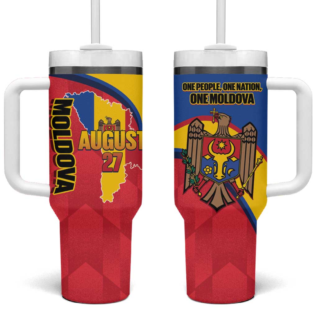 Moldova Independence Day Tumbler With Handle August 27 One People One Nation - Wonder Print Shop