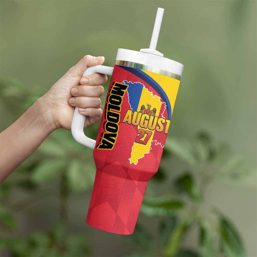 Moldova Independence Day Tumbler With Handle August 27 One People One Nation - Wonder Print Shop