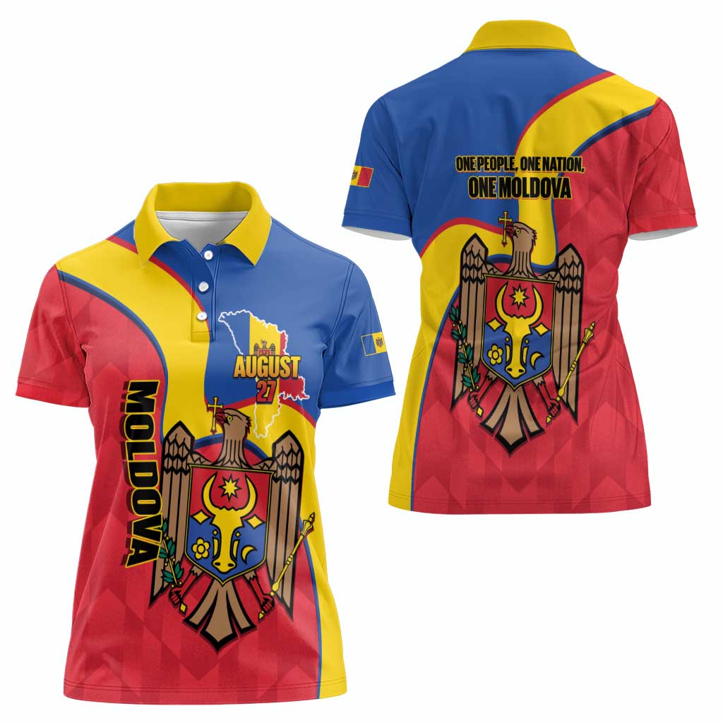 Moldova Independence Day Women Polo Shirt August 27 One People One Nation - Wonder Print Shop