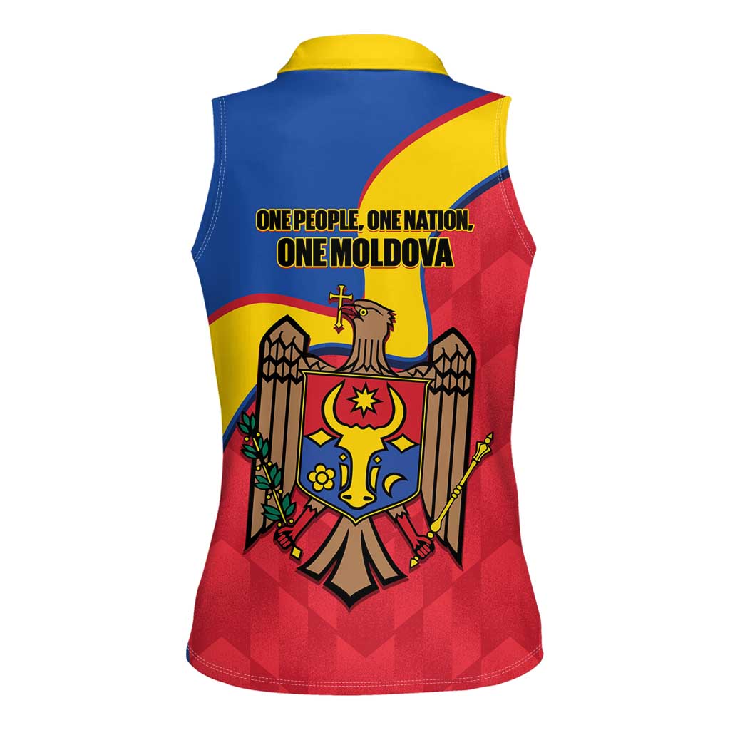 Moldova Independence Day Women Sleeveless Polo Shirt August 27 One People One Nation - Wonder Print Shop