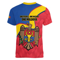 Moldova Independence Day Women V-Neck T-Shirt August 27 One People One Nation - Wonder Print Shop