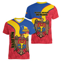 Moldova Independence Day Women V-Neck T-Shirt August 27 One People One Nation - Wonder Print Shop