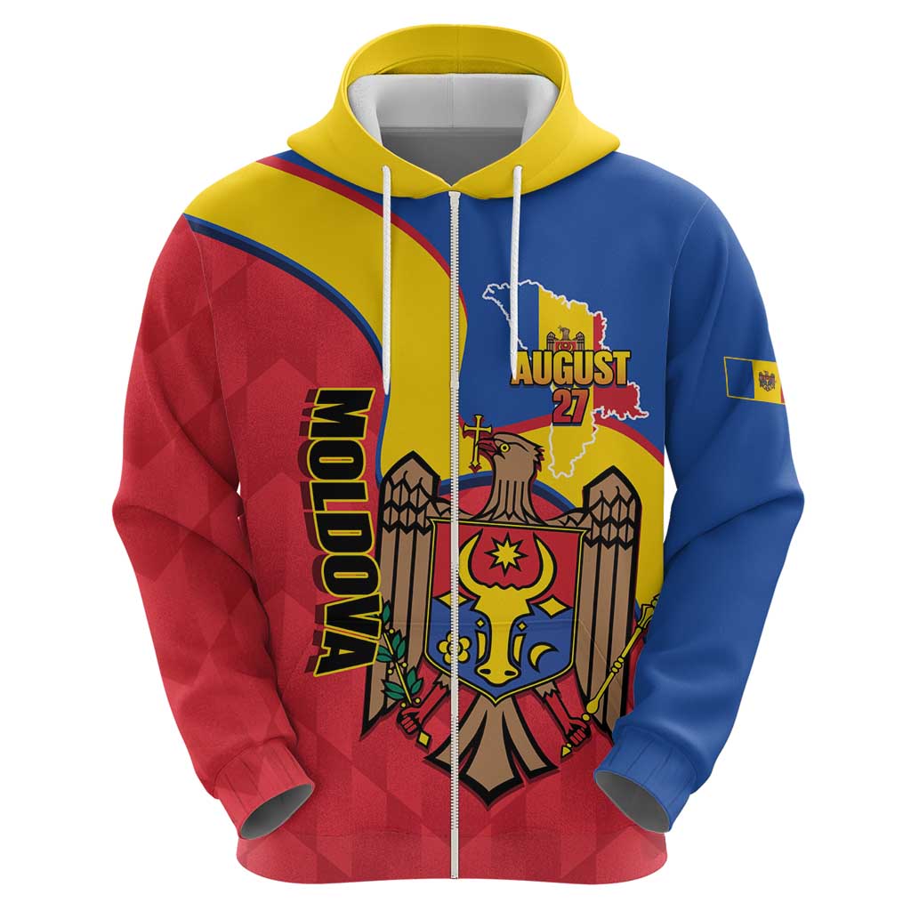Moldova Independence Day Zip Hoodie August 27 One People One Nation - Wonder Print Shop