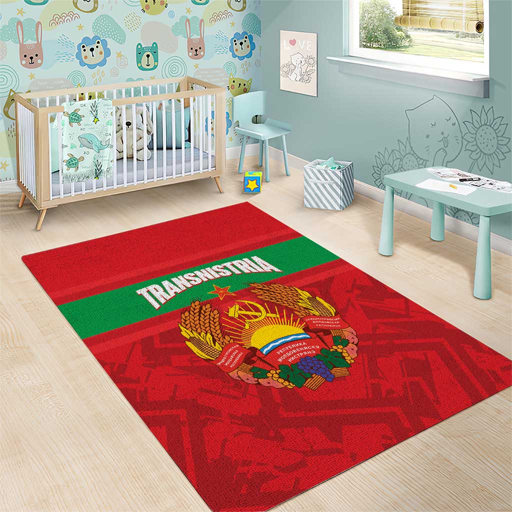 Transnistria Independence Day Area Rug Coat Of Arms Flag Style - Wonder Print Shop