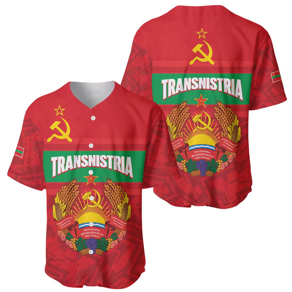 Transnistria Independence Day Baseball Jersey Coat Of Arms Flag Style - Wonder Print Shop