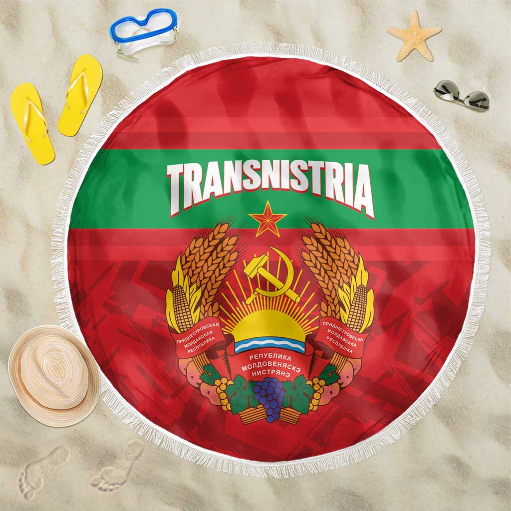 Transnistria Independence Day Beach Blanket Coat Of Arms Flag Style - Wonder Print Shop