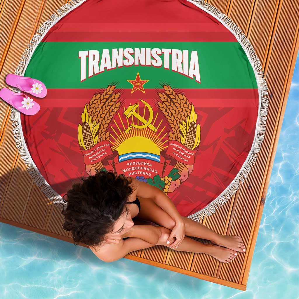 Transnistria Independence Day Beach Blanket Coat Of Arms Flag Style - Wonder Print Shop