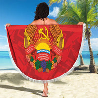 Transnistria Independence Day Beach Blanket Coat Of Arms Flag Style - Wonder Print Shop