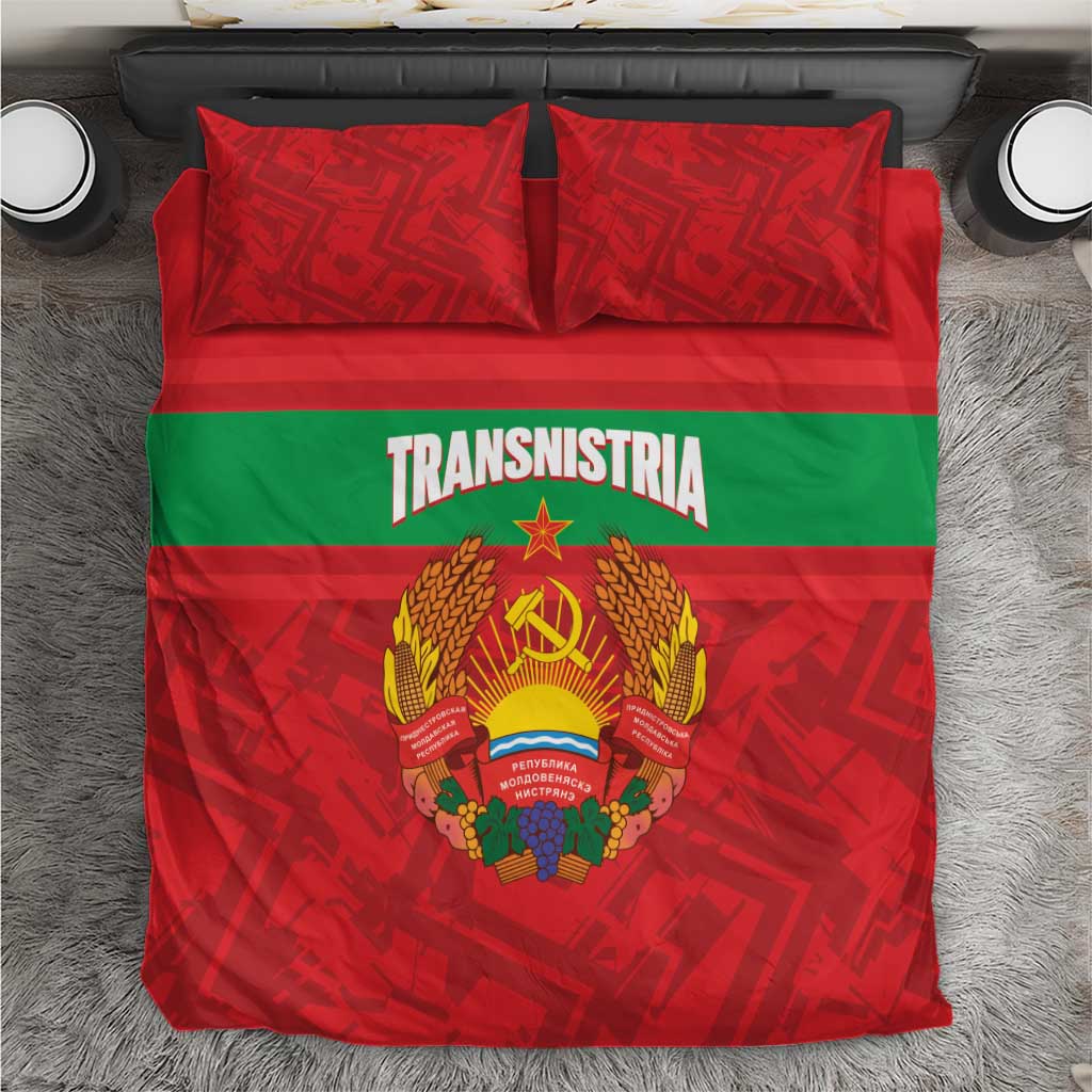 Transnistria Independence Day Bedding Set Coat Of Arms Flag Style - Wonder Print Shop