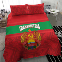 Transnistria Independence Day Bedding Set Coat Of Arms Flag Style - Wonder Print Shop