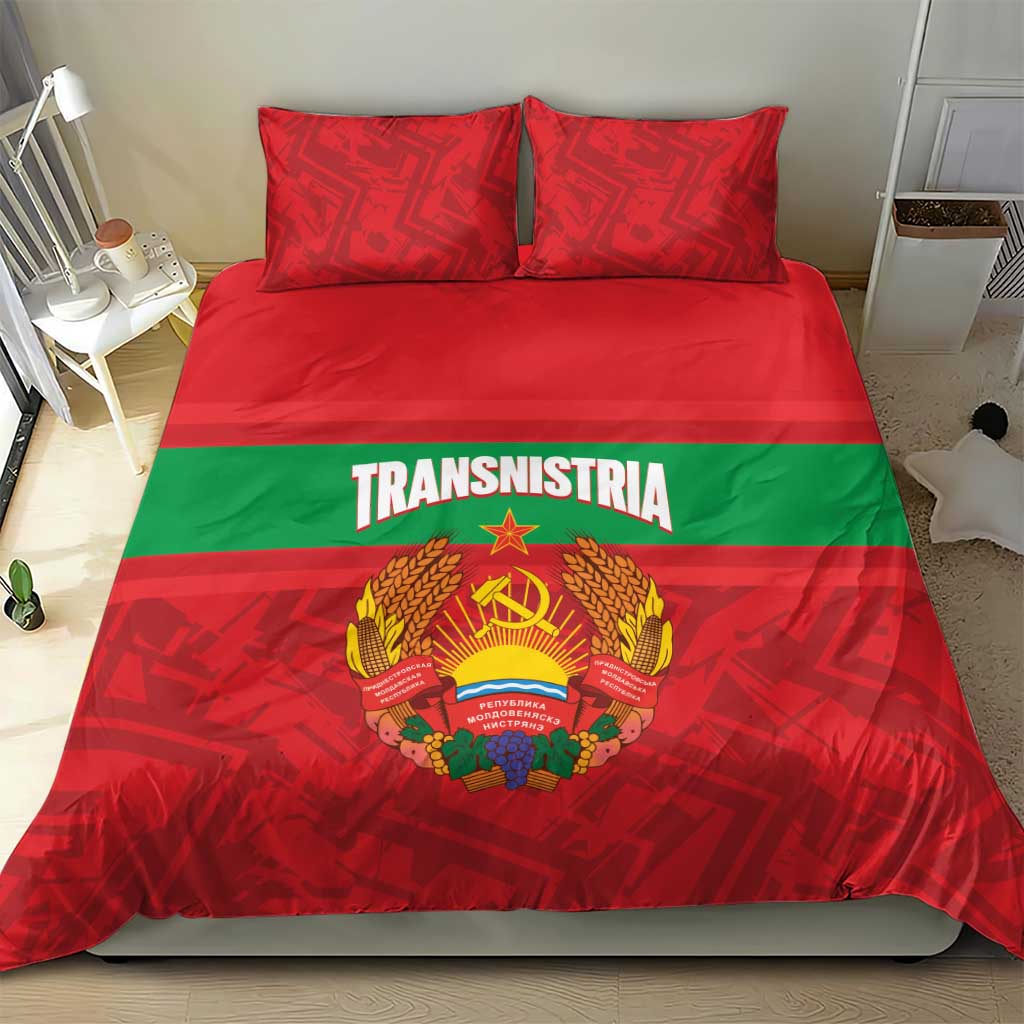 Transnistria Independence Day Bedding Set Coat Of Arms Flag Style - Wonder Print Shop