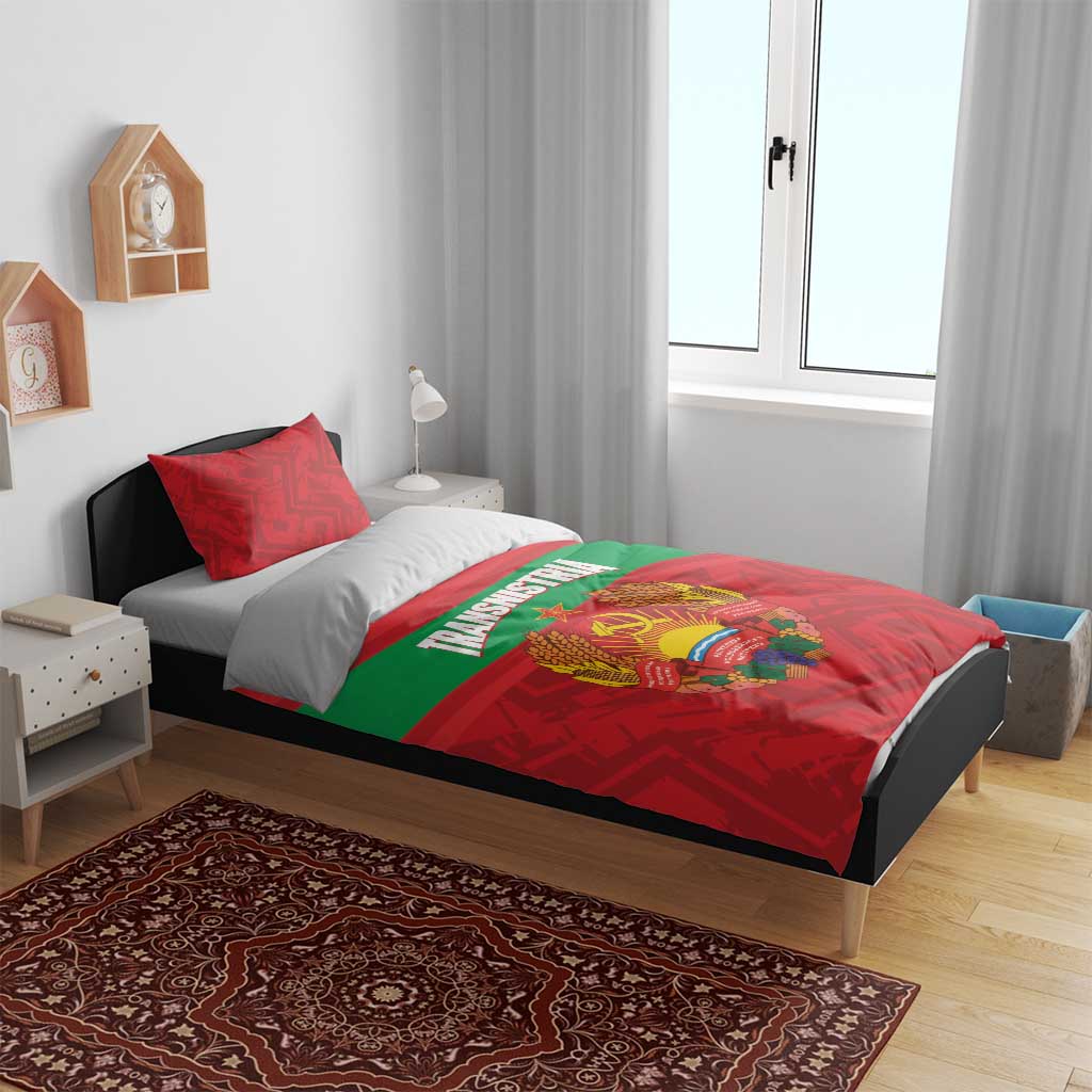Transnistria Independence Day Bedding Set Coat Of Arms Flag Style - Wonder Print Shop