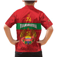 Transnistria Independence Day Family Matching Mermaid Dress and Hawaiian Shirt Coat Of Arms Flag Style - Wonder Print Shop