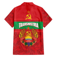 Transnistria Independence Day Family Matching Off The Shoulder Long Sleeve Dress and Hawaiian Shirt Coat Of Arms Flag Style - Wonder Print Shop