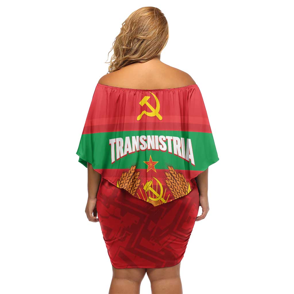Transnistria Independence Day Family Matching Off Shoulder Short Dress and Hawaiian Shirt Coat Of Arms Flag Style - Wonder Print Shop