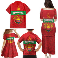 Transnistria Independence Day Family Matching Puletasi and Hawaiian Shirt Coat Of Arms Flag Style - Wonder Print Shop