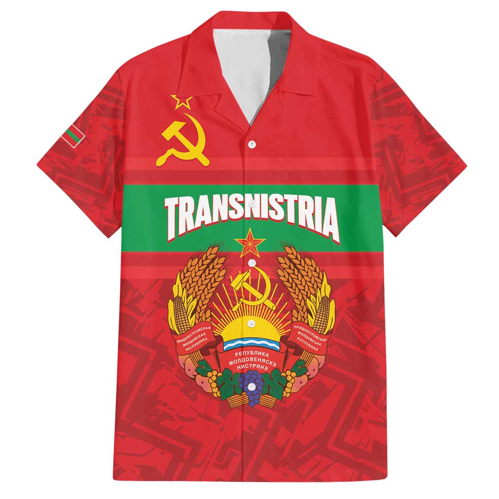 Transnistria Independence Day Family Matching Puletasi and Hawaiian Shirt Coat Of Arms Flag Style - Wonder Print Shop