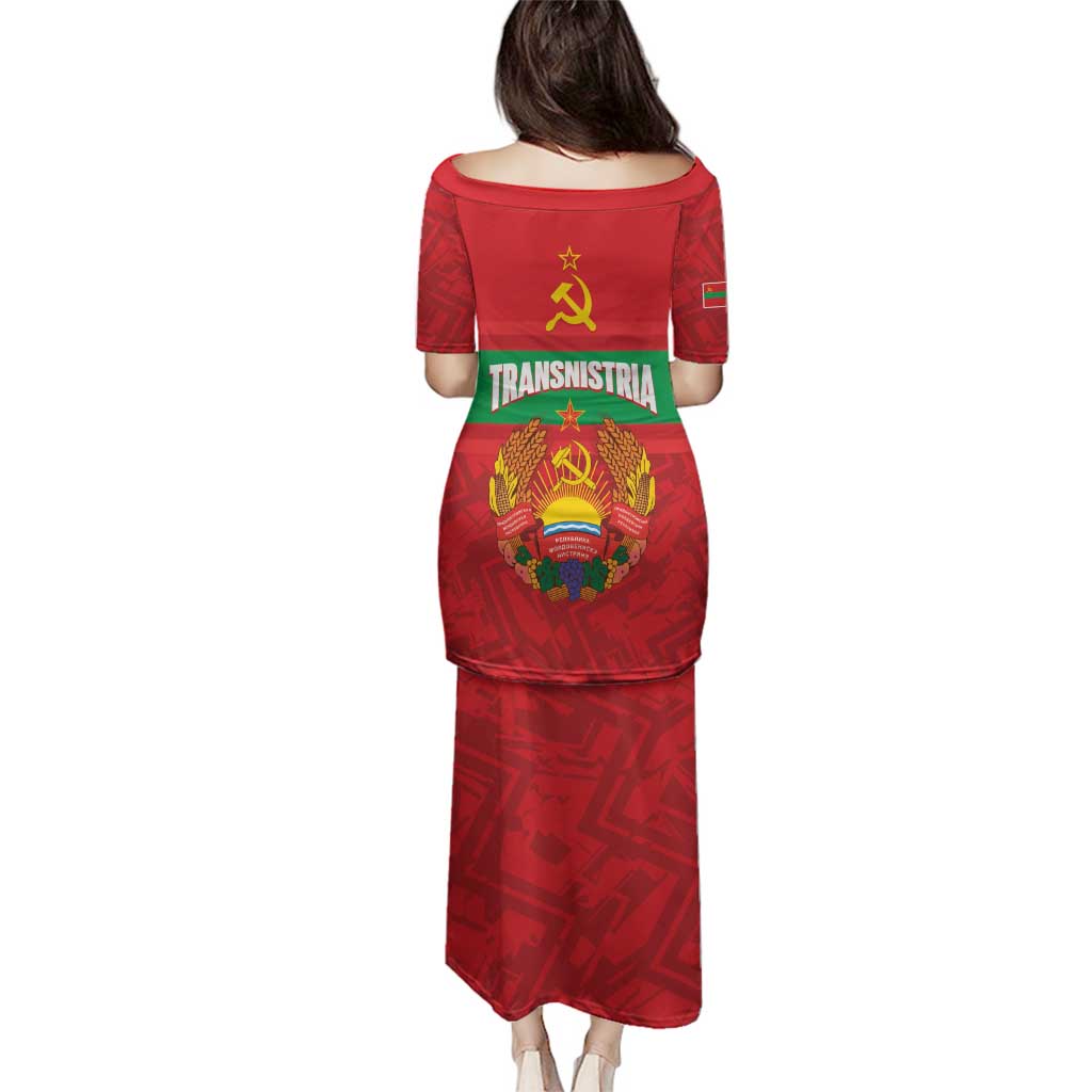 Transnistria Independence Day Family Matching Puletasi and Hawaiian Shirt Coat Of Arms Flag Style - Wonder Print Shop