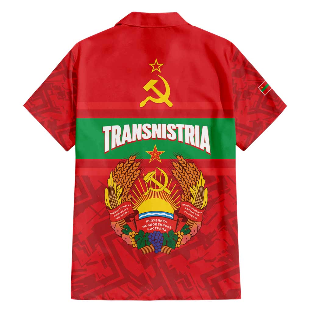 Transnistria Independence Day Family Matching Short Sleeve Bodycon Dress and Hawaiian Shirt Coat Of Arms Flag Style - Wonder Print Shop