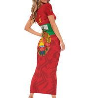 Transnistria Independence Day Family Matching Short Sleeve Bodycon Dress and Hawaiian Shirt Coat Of Arms Flag Style - Wonder Print Shop