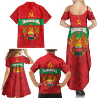 Transnistria Independence Day Family Matching Summer Maxi Dress and Hawaiian Shirt Coat Of Arms Flag Style - Wonder Print Shop