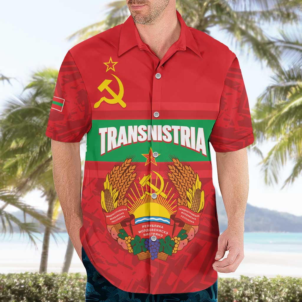 Transnistria Independence Day Hawaiian Shirt Coat Of Arms Flag Style - Wonder Print Shop