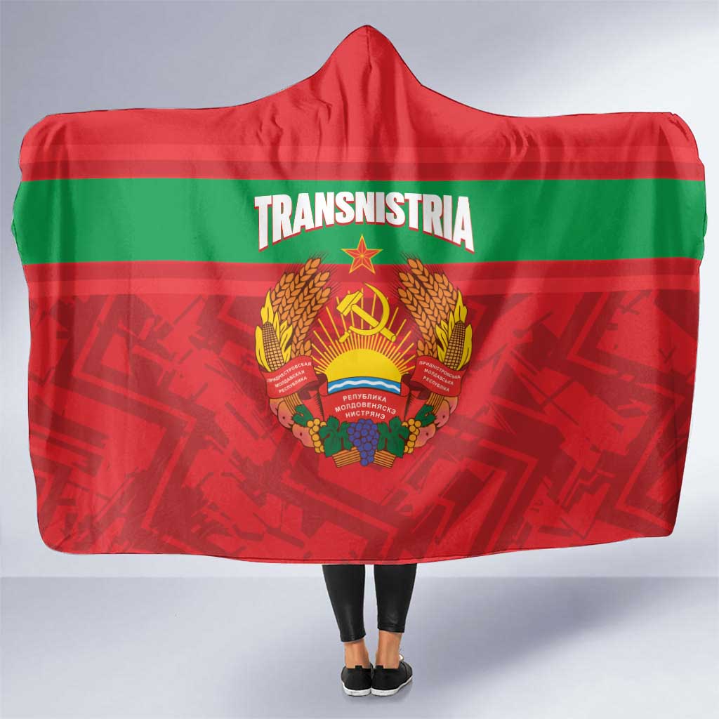 Transnistria Independence Day Hooded Blanket Coat Of Arms Flag Style - Wonder Print Shop
