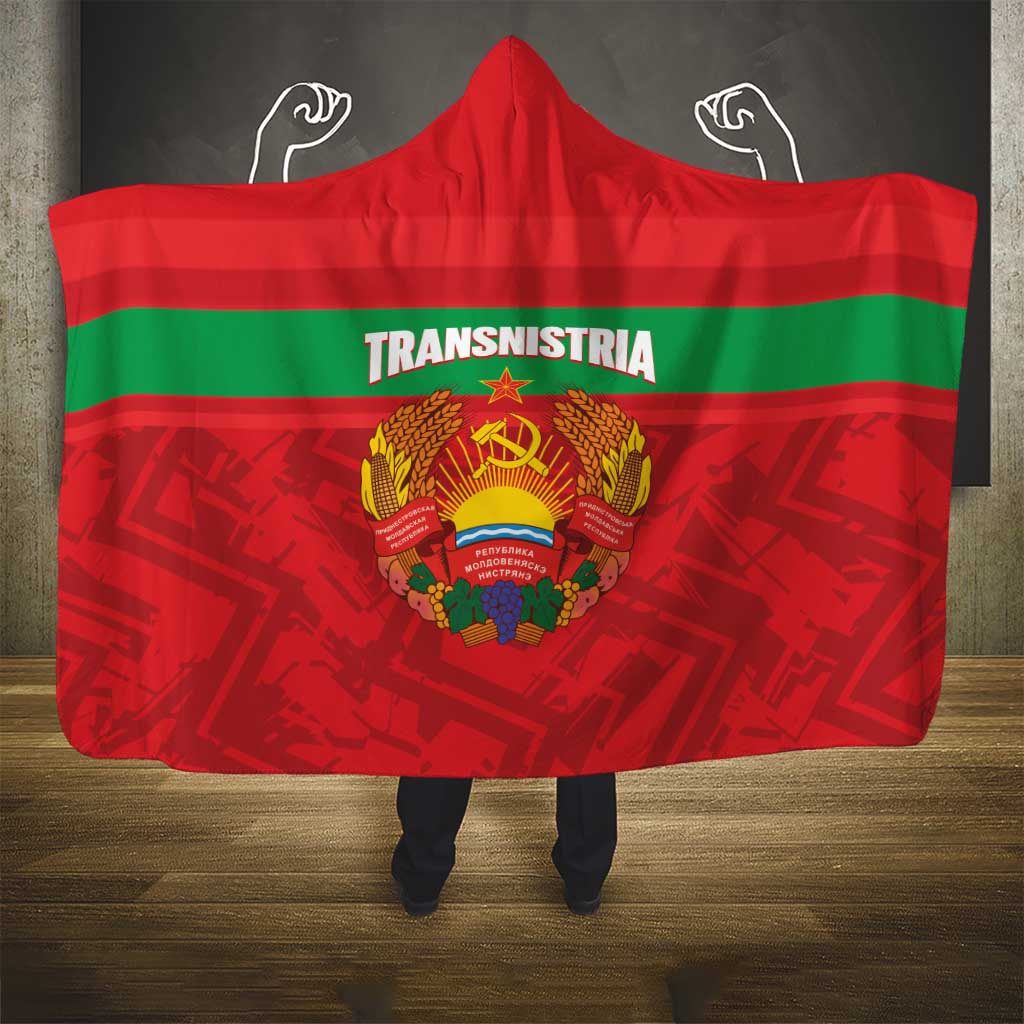 Transnistria Independence Day Hooded Blanket Coat Of Arms Flag Style - Wonder Print Shop