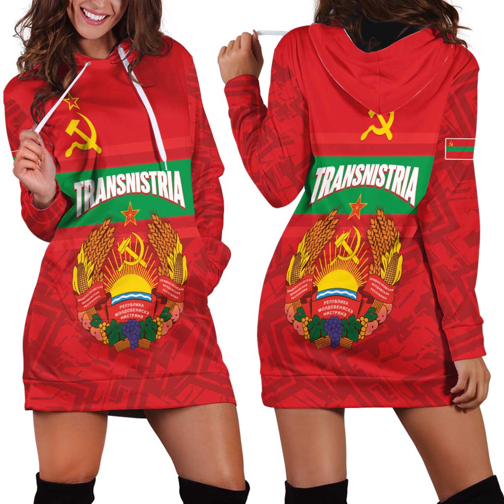 Transnistria Independence Day Hoodie Dress Coat Of Arms Flag Style - Wonder Print Shop
