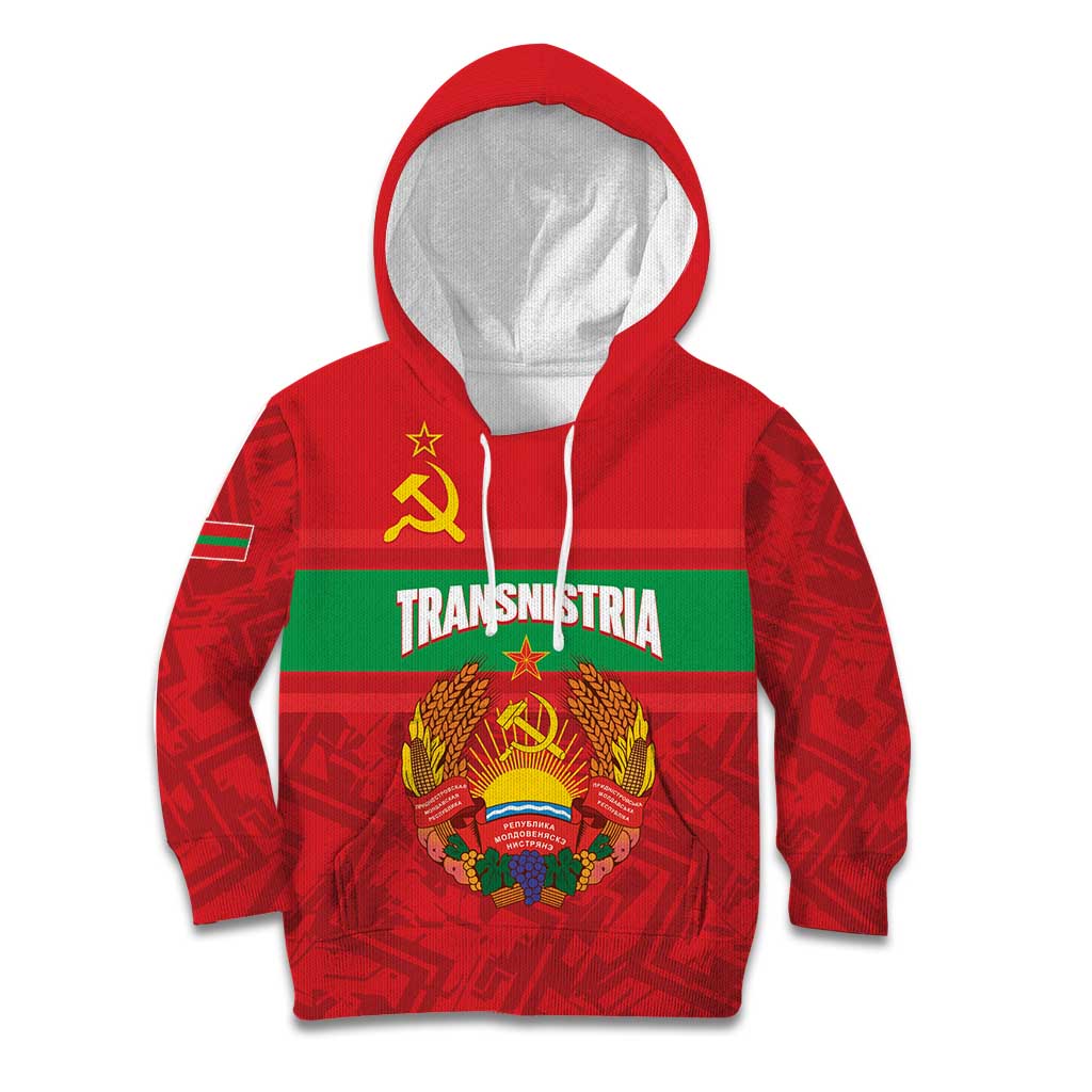 Transnistria Independence Day Kid Hoodie Coat Of Arms Flag Style - Wonder Print Shop