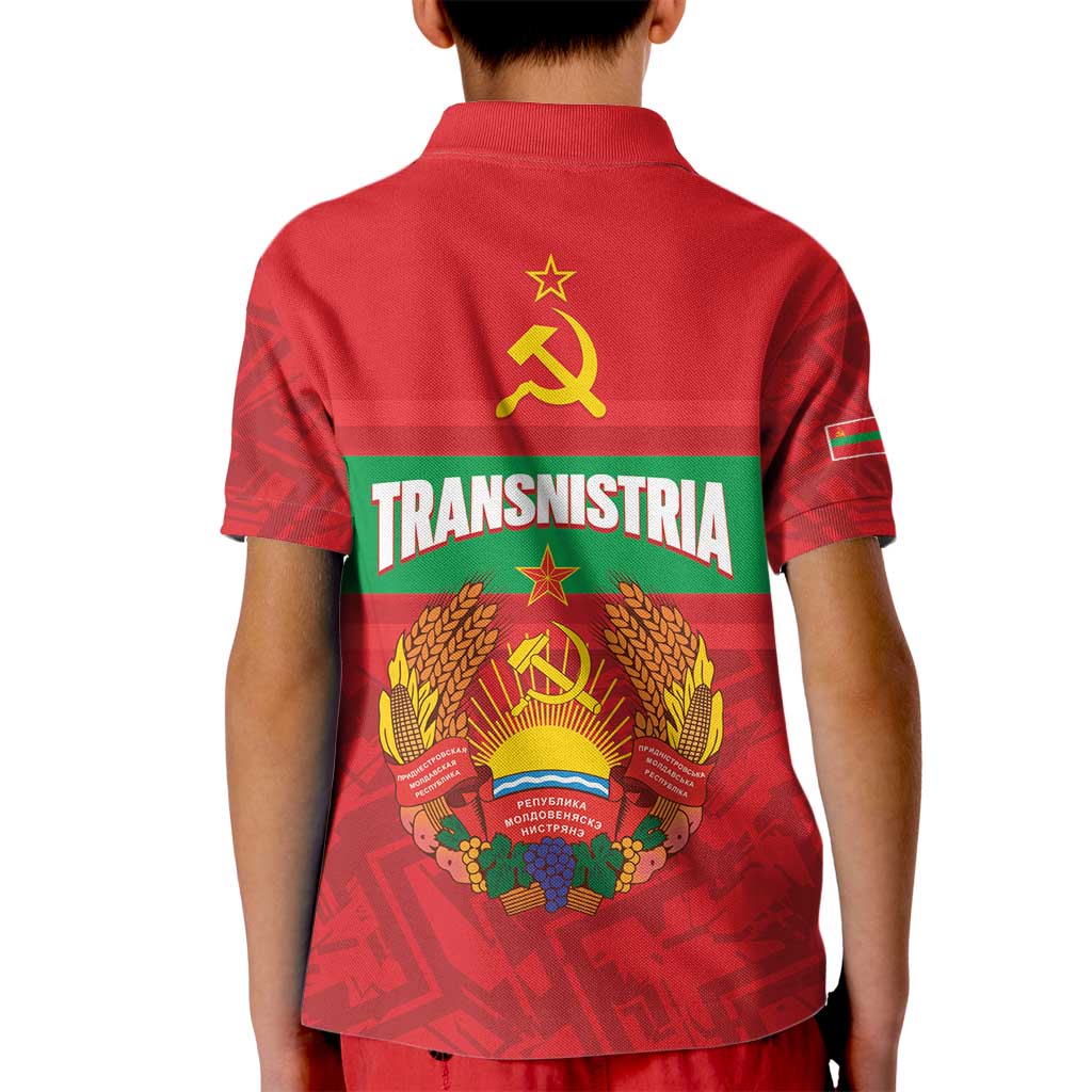 Transnistria Independence Day Kid Polo Shirt Coat Of Arms Flag Style - Wonder Print Shop