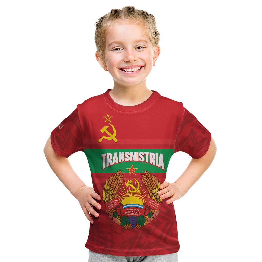 Transnistria Independence Day Kid T Shirt Coat Of Arms Flag Style - Wonder Print Shop