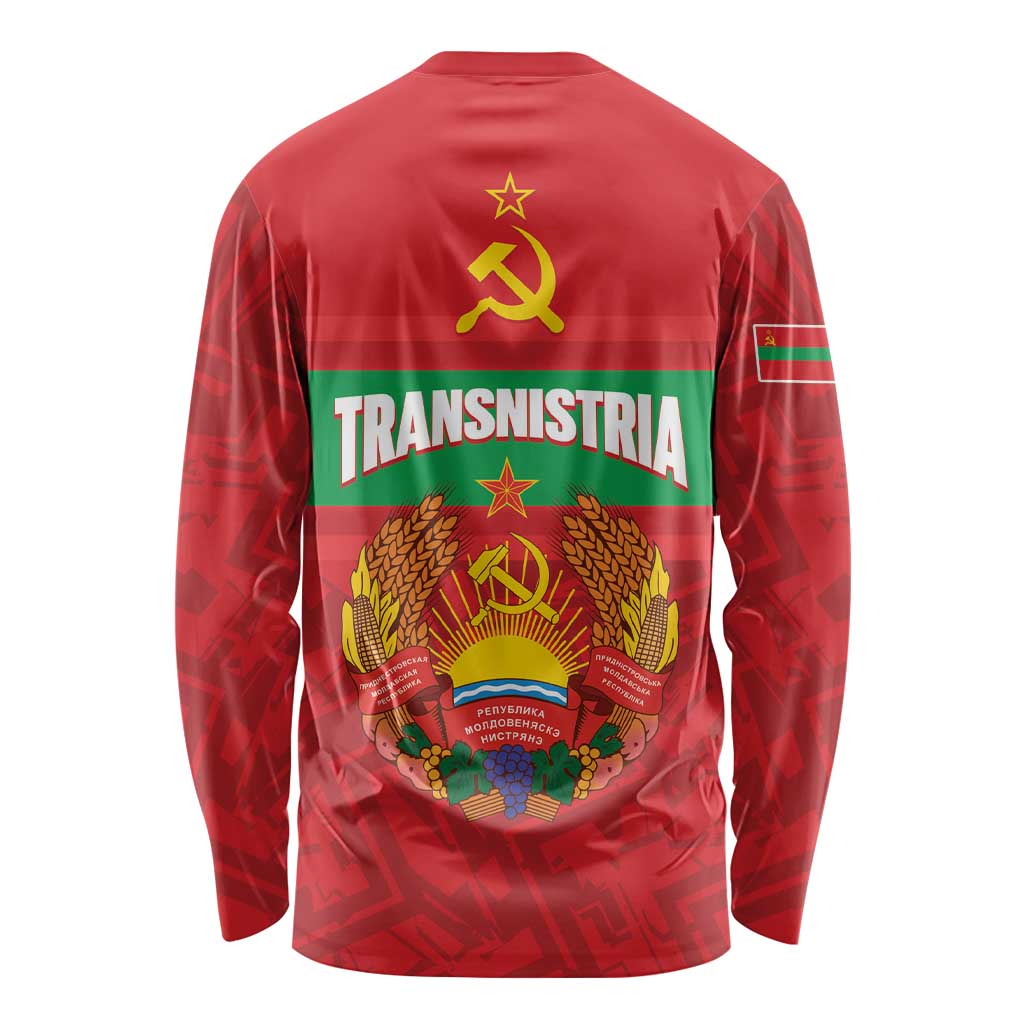 Transnistria Independence Day Long Sleeve Shirt Coat Of Arms Flag Style - Wonder Print Shop