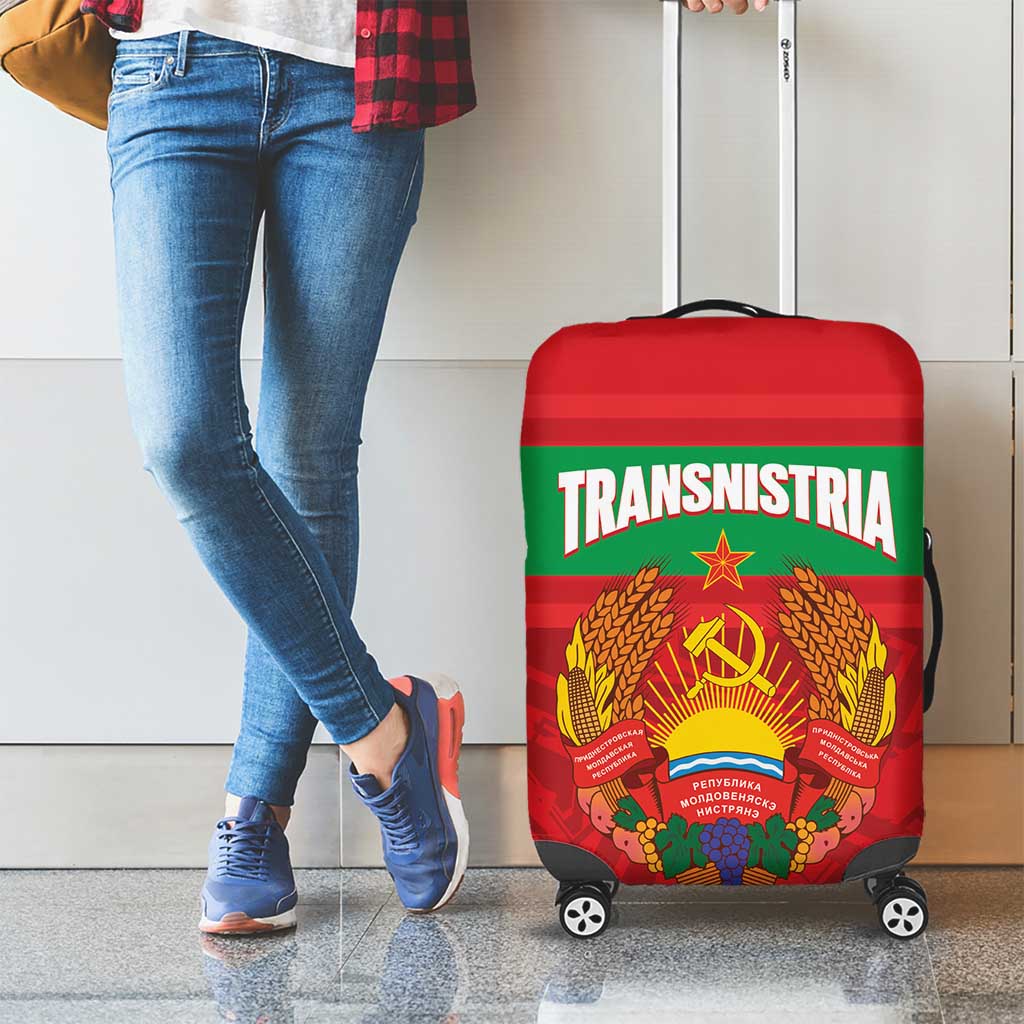 Transnistria Independence Day Luggage Cover Coat Of Arms Flag Style - Wonder Print Shop