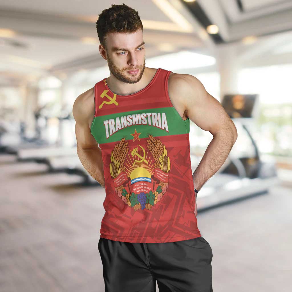 Transnistria Independence Day Men Tank Top Coat Of Arms Flag Style - Wonder Print Shop