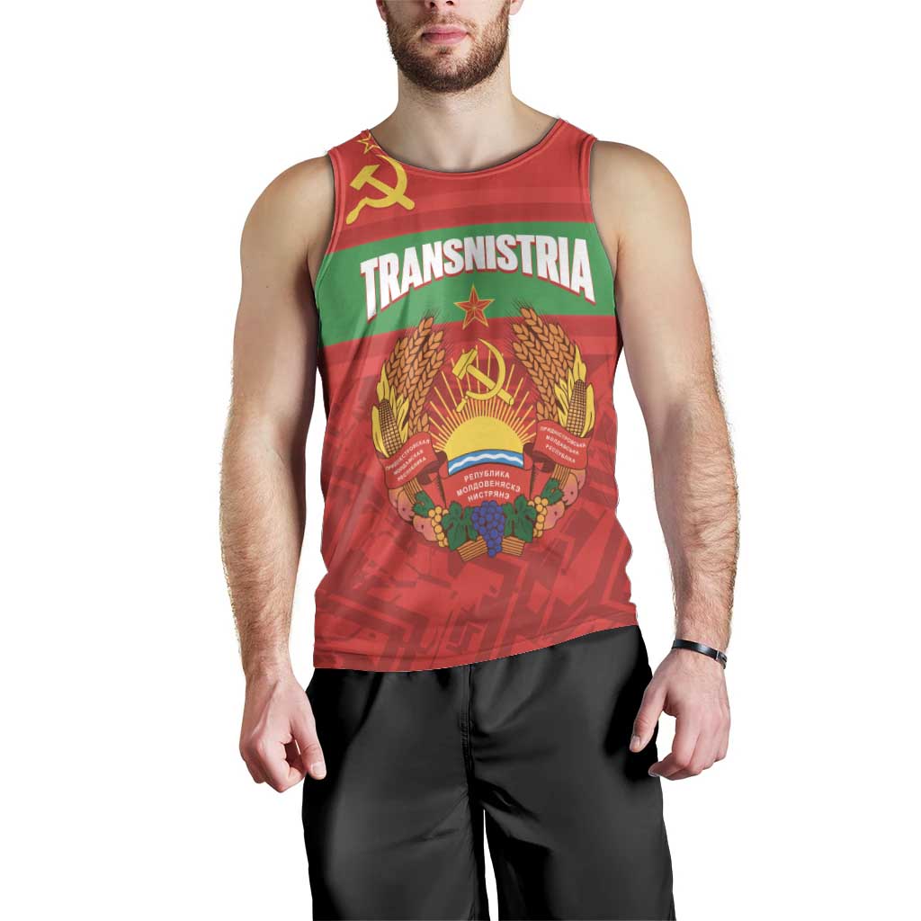 Transnistria Independence Day Men Tank Top Coat Of Arms Flag Style - Wonder Print Shop