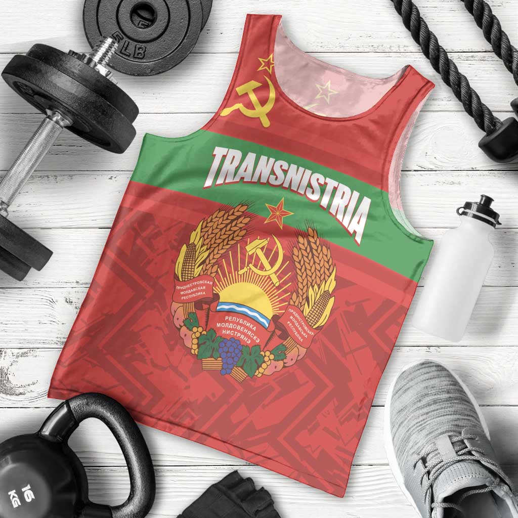 Transnistria Independence Day Men Tank Top Coat Of Arms Flag Style - Wonder Print Shop