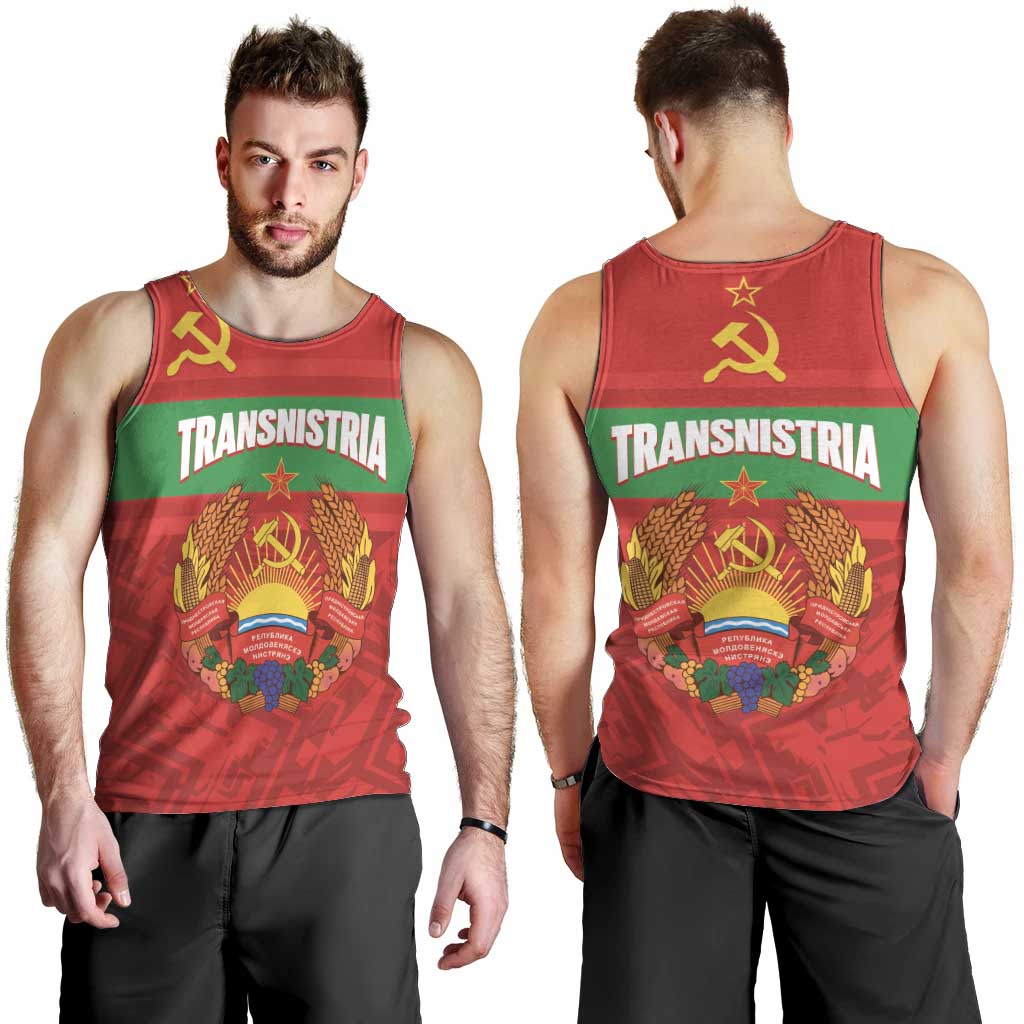 Transnistria Independence Day Men Tank Top Coat Of Arms Flag Style - Wonder Print Shop