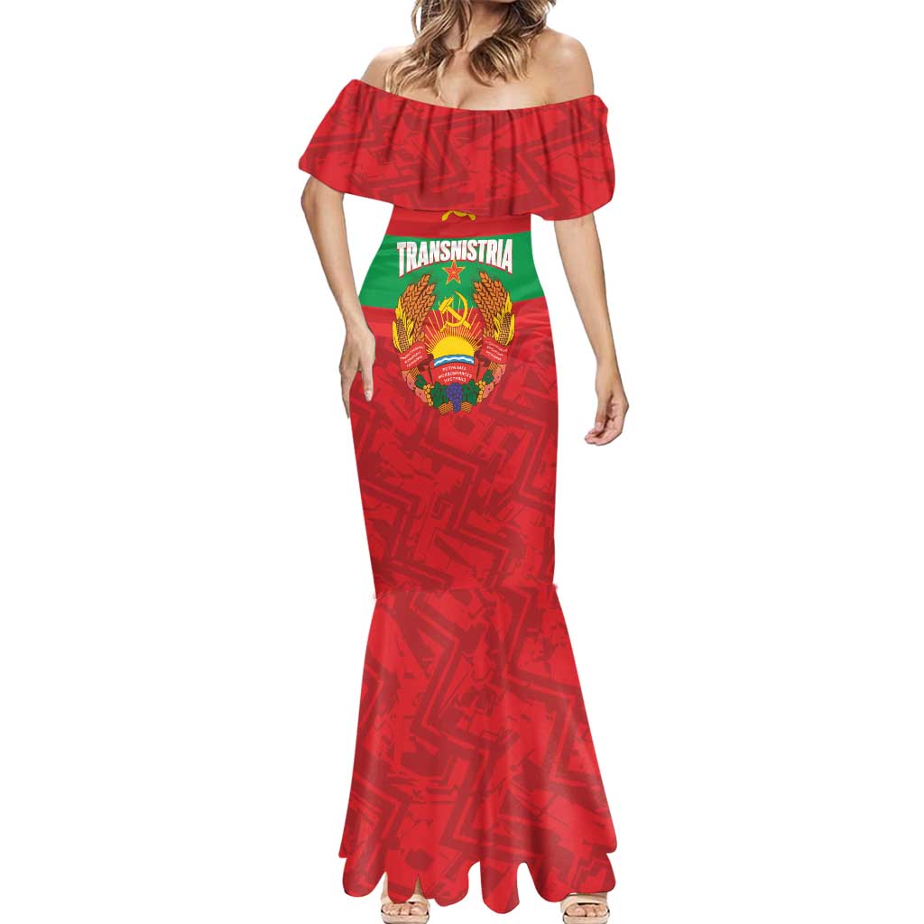 Transnistria Independence Day Mermaid Dress Coat Of Arms Flag Style - Wonder Print Shop