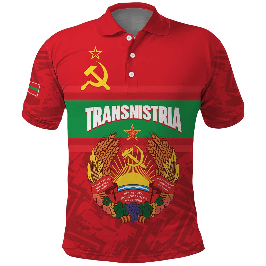 Transnistria Independence Day Polo Shirt Coat Of Arms Flag Style - Wonder Print Shop