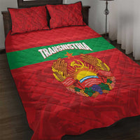 Transnistria Independence Day Quilt Bed Set Coat Of Arms Flag Style - Wonder Print Shop