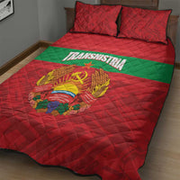 Transnistria Independence Day Quilt Bed Set Coat Of Arms Flag Style - Wonder Print Shop