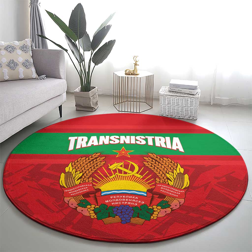 Transnistria Independence Day Round Carpet Coat Of Arms Flag Style - Wonder Print Shop