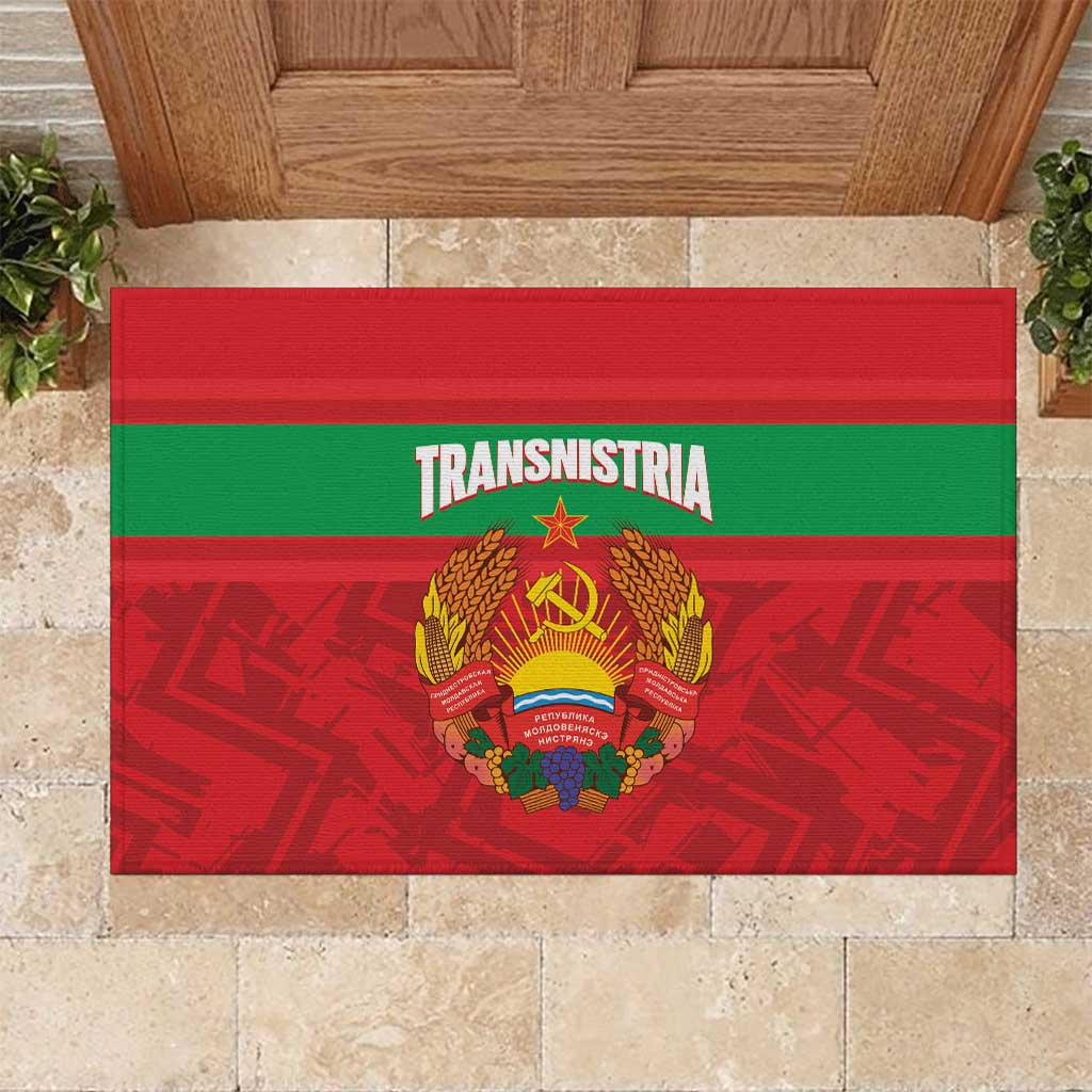 Transnistria Independence Day Rubber Doormat Coat Of Arms Flag Style - Wonder Print Shop
