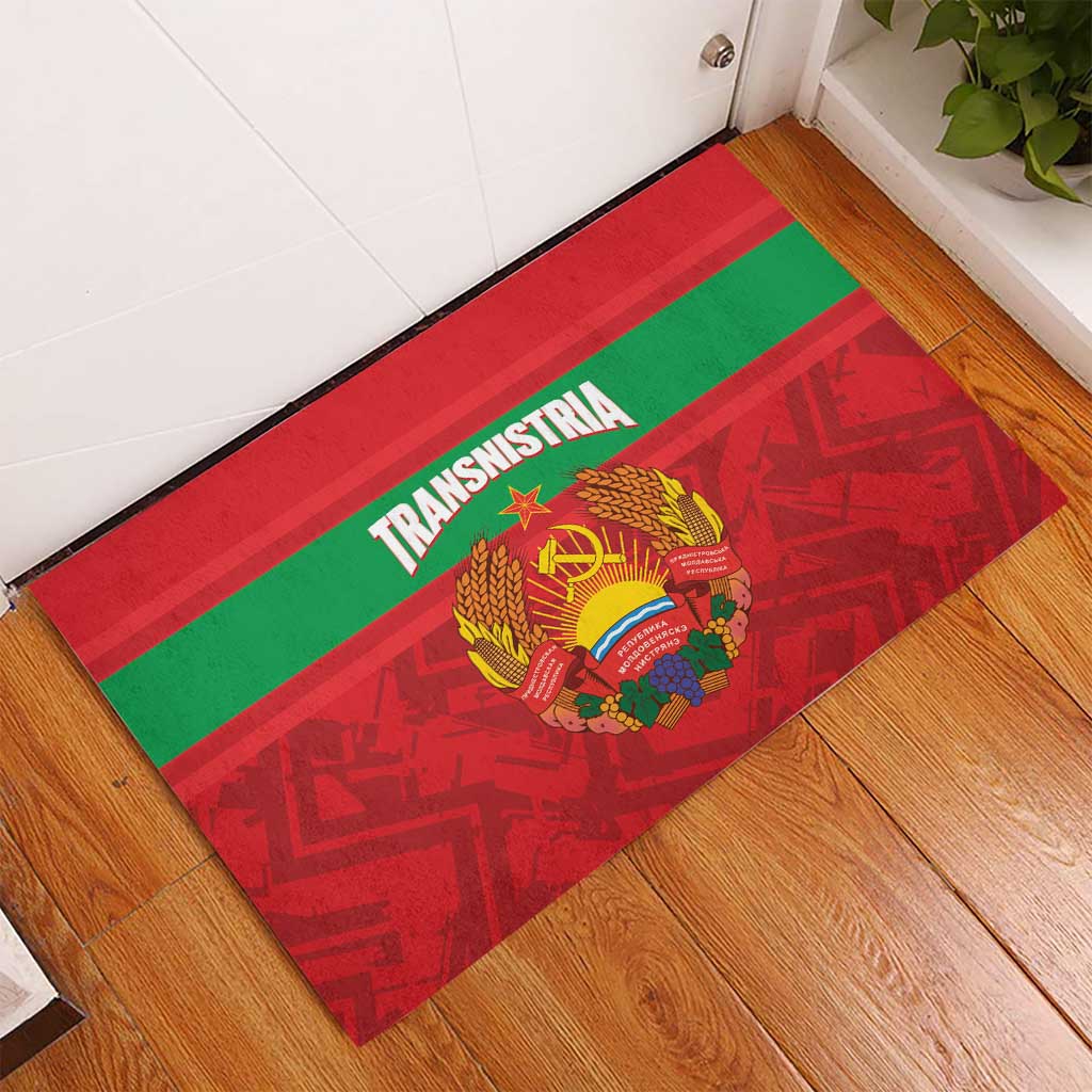Transnistria Independence Day Rubber Doormat Coat Of Arms Flag Style - Wonder Print Shop