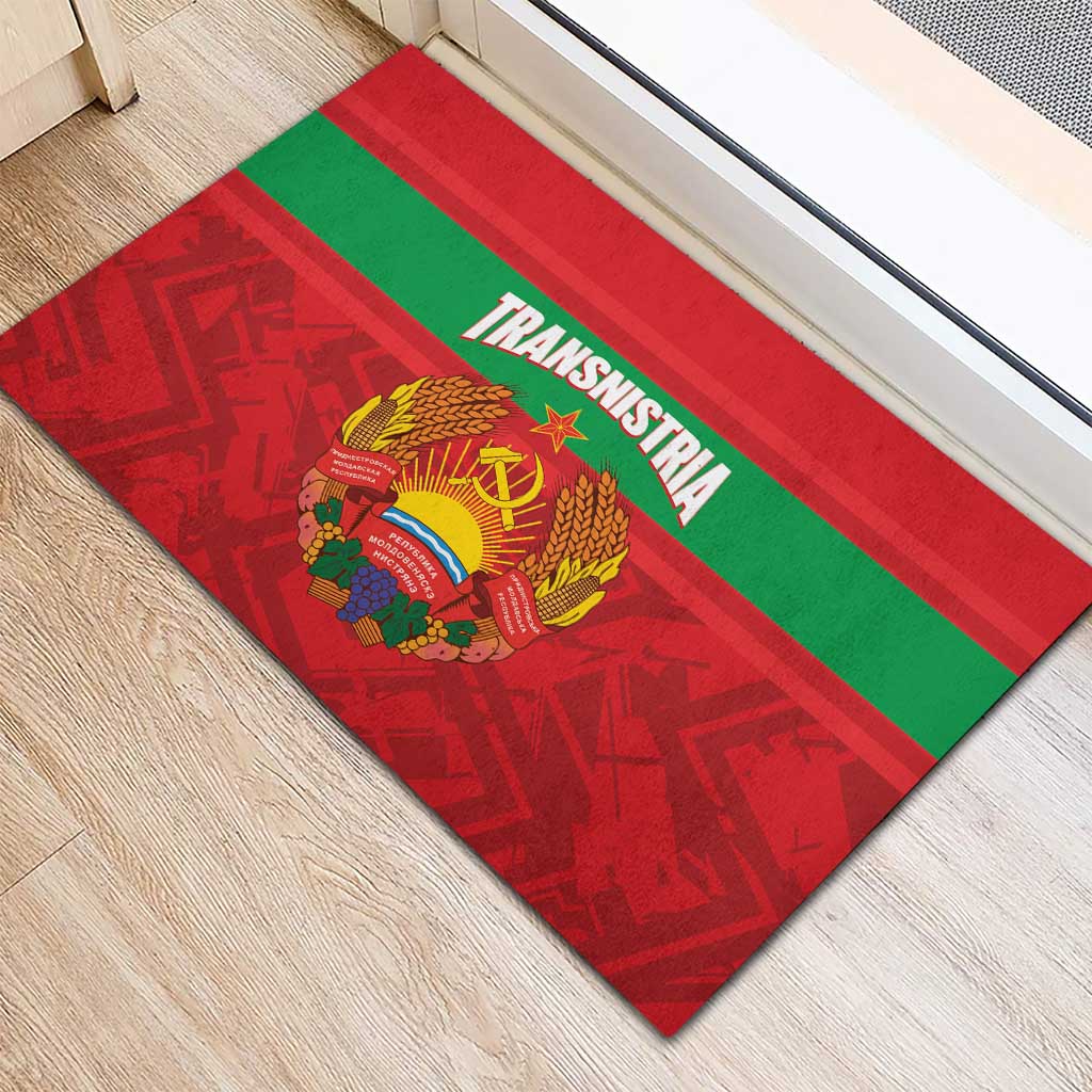 Transnistria Independence Day Rubber Doormat Coat Of Arms Flag Style - Wonder Print Shop