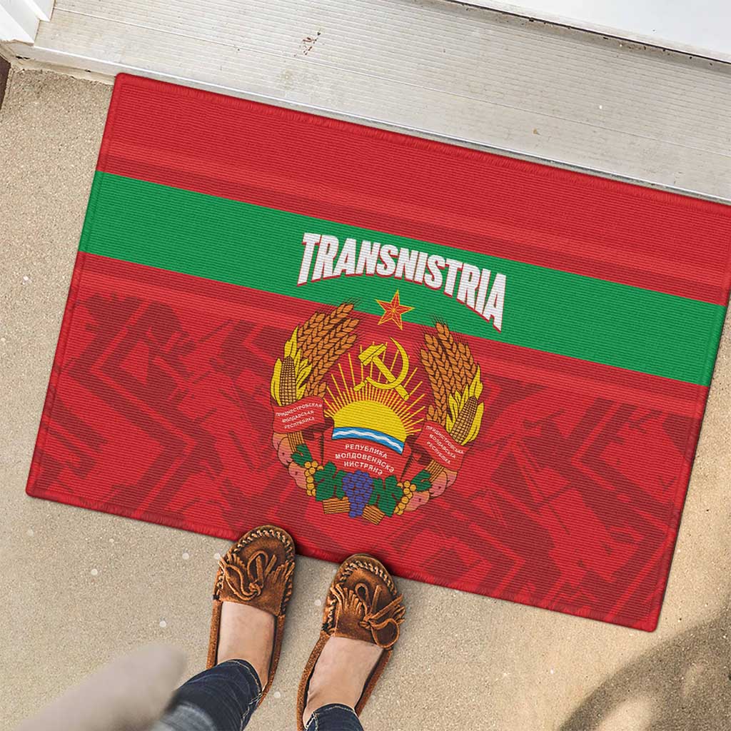 Transnistria Independence Day Rubber Doormat Coat Of Arms Flag Style - Wonder Print Shop